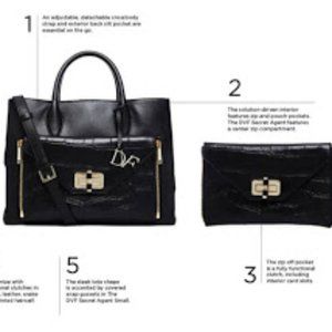 Diane Von Furstenberg Secret Agent Leather Purse